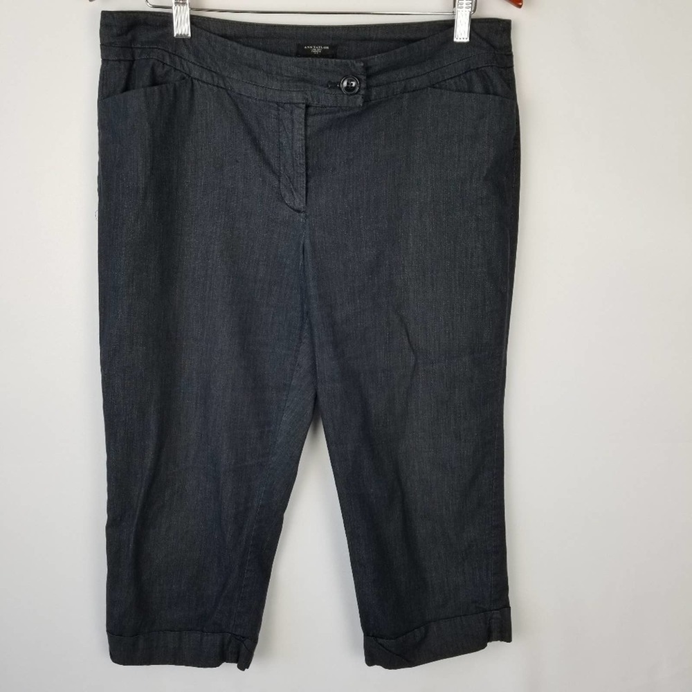 Ann Taylor Curvy Dark Chambray Capris